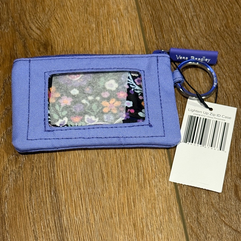 NWT Vera Bradley Lighten Up Zip ID Case in Deep Periwinkle